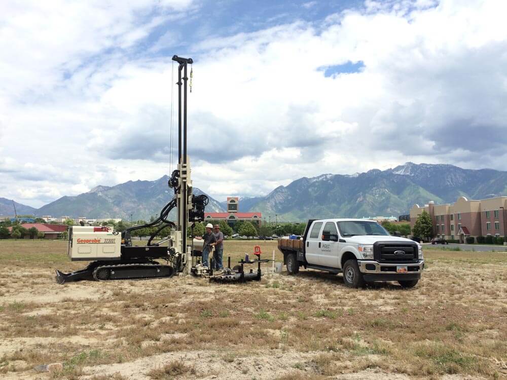 On the second day of owning the 3230DT, Applied GeoTech advanced the Geoprobe® Nova Cone CPT to 100 feet for a new performing arts center in the suburbs of Salt Lake City. 