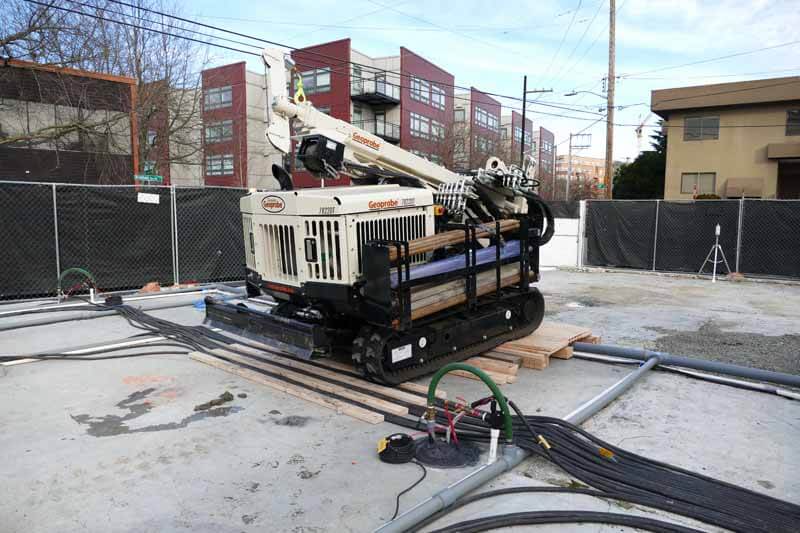 Soil confirmation borings had previously been completed on this Electrical Resistance Heating (ERS) site in downtown Seattle, WA.  Holocene Drilling returned with their new 7822DT to confirm the project’s success. The small footprint of the 7822DT allowed the company to access the boring locations within a very confined area.