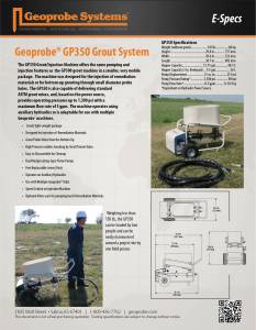 GP350 Grout/Injection Machine E-Specs