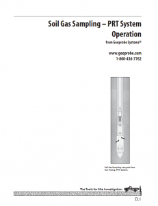 Soil Gas Sampling/PRT Operation Instructions