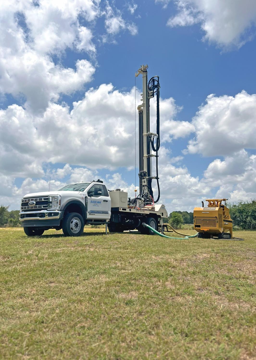 From one small water well drill to two in less than a year, DM250 holdback and carousel help keep Texas-based water well business running fast and efficient.
