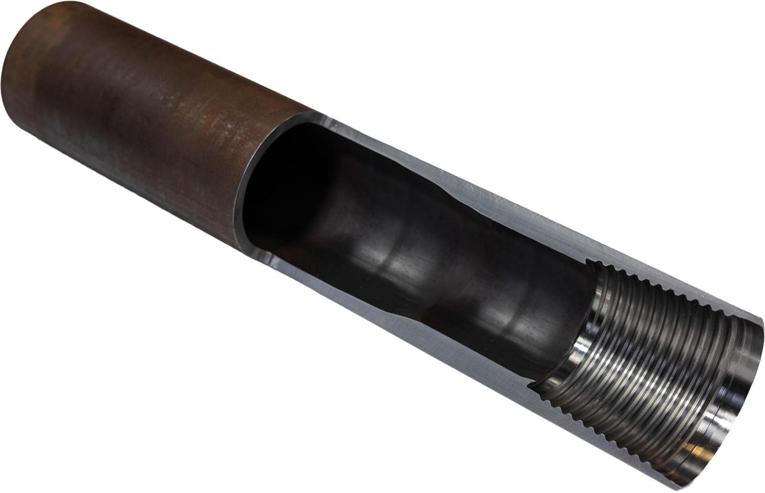 Modified to visualize difference in tool joint and mid tube wall thickness.