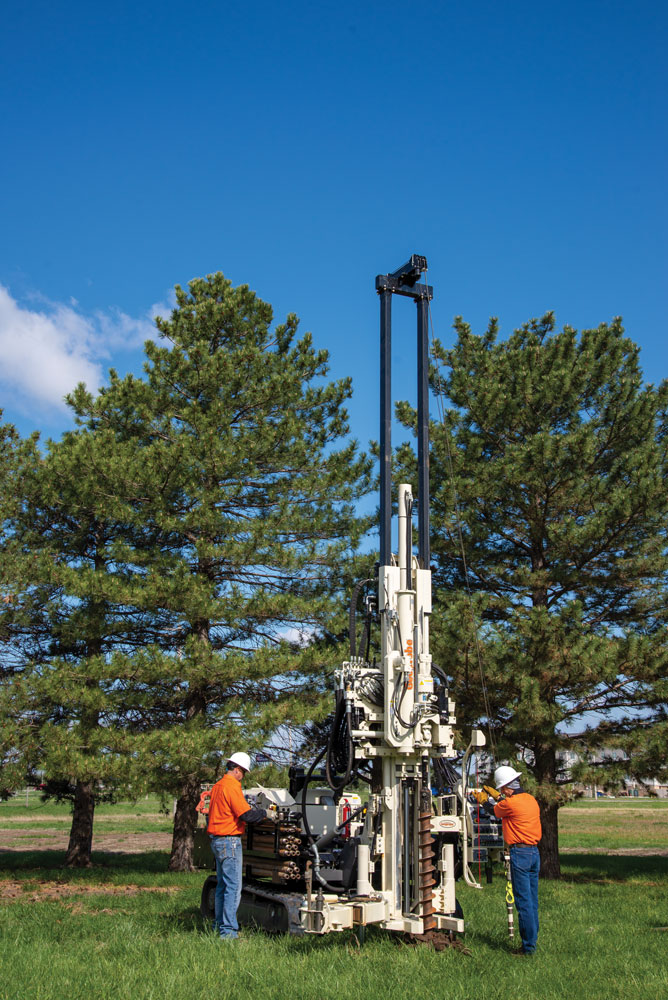 Six functions along the centerline simplify geotechnical applications like completing SPT sampling through hollow stem augers.