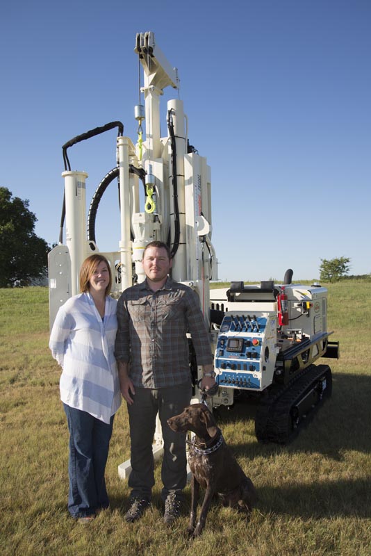 Cory Walker is starting up his own company, CORTEK Drilling in Nashville, TN, with a Geoprobe® 7822DT. Cory, his wife, Lindsey, and the handsome 3-1/2 -year-old German Shorthair, Buddy, stopped in Kansas to see their new machine before it was delivered. He and his driller returned two weeks later for machine and maintenance training.