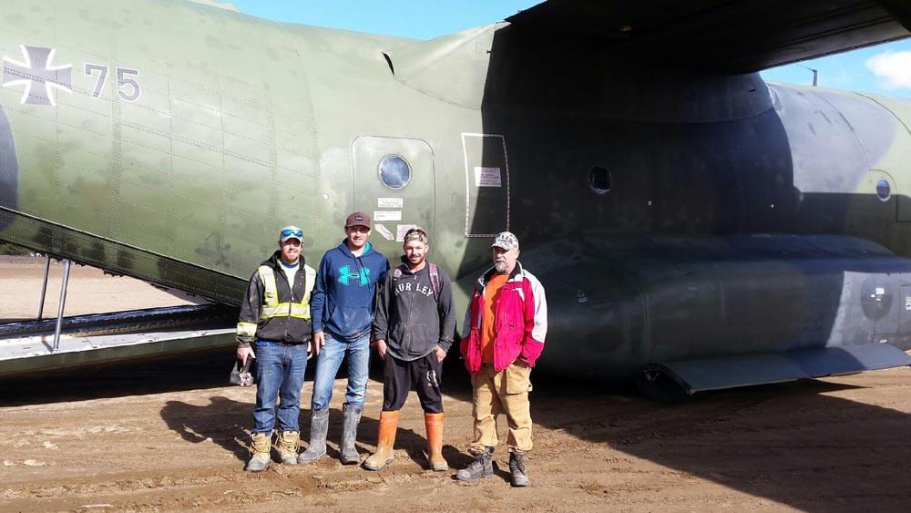 The ALTECH field team for the Goose Bay project: (l to r) Brandon Stranz, Tyler Yensen, Blake Yensen and Dave Oatman.