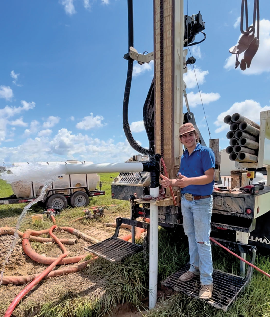 Fourth generation driller, 16-year-old Jack, learning to operate the "inherently safe" DM250 rig, which doesn't require a class A/B CDL.