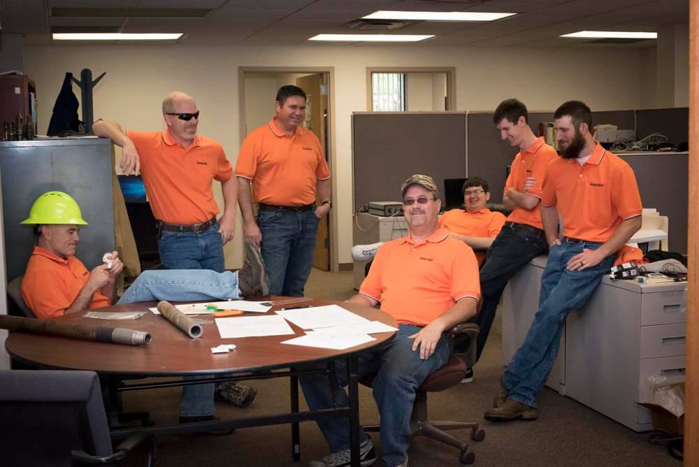 The Orange Man Group, also know as the design team for the new Optical Image Profiler: (l to r) Tom Christy, Dan Pipp, Troy Schmidt, Greg Shipley, Steven Colgrove, Ben Jaster and Blake Slater. And actually everyone in the DI group was involved at some point!