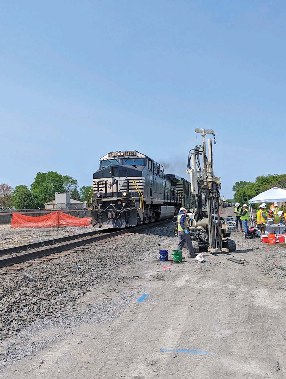 Combination of 7822DT, 6620DT, and 6610DT provides perfect fleet to do site investigation on East Palestine Derailment site involving hazardous material contamination and remediation.