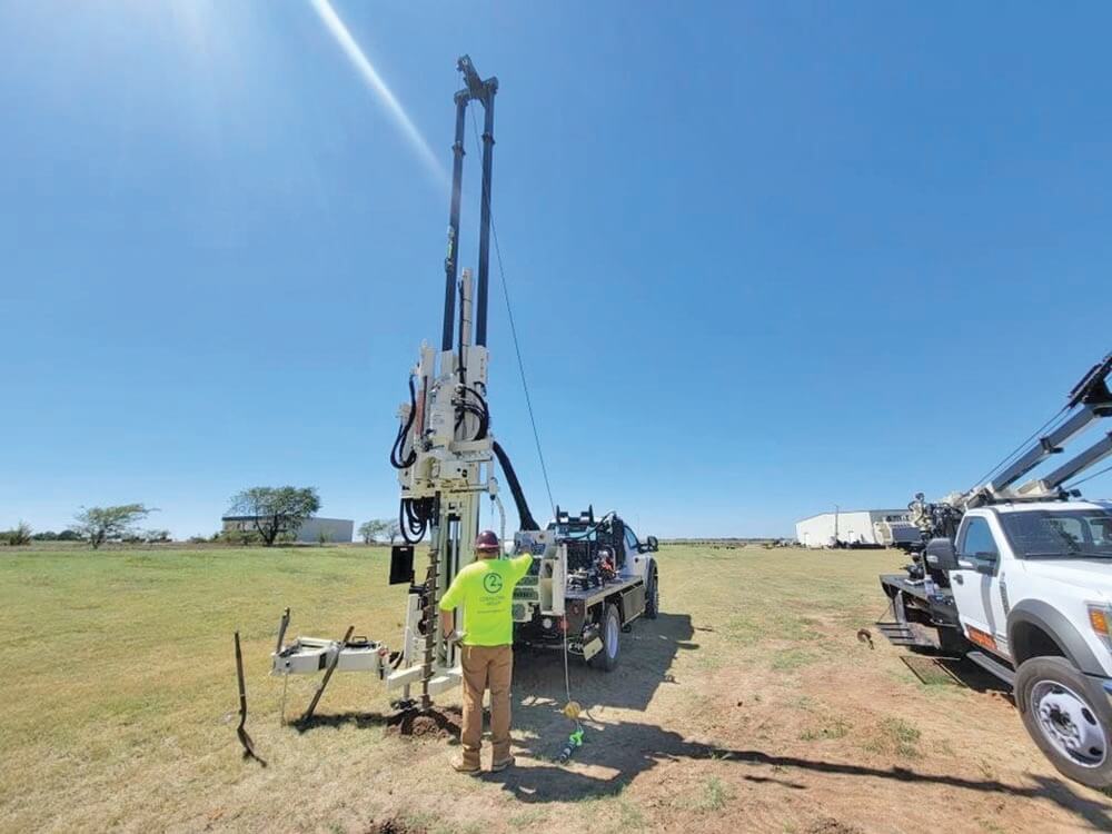 Non CDL truck 3100GT drill rig simplifies adding drilling services for consulting group.