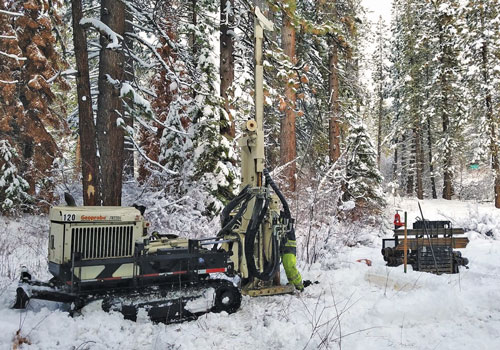 A California company uses their 7822DT drill rig to complete direct push soil sampling using the DT22 dual tube sampling system before setting a 25-foot well at Lake Tahoe. The 7822DT efficiently performs direct push sampling with quick adaption to utilize hollow stem augers for added versatility.