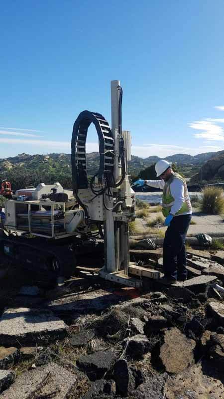 Eric Herrera, Driller for Strongarm Environmental, uses the 6620DT to tag bedrock.