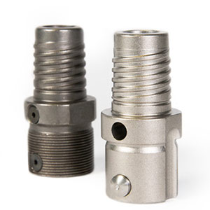 DT22 Set Screw Drive Head (left) and new DT22 Detent Drive Head (right)