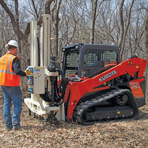 Increase ability to access remote, tight sites with little ground impact when attaching 20CPT Press to skid steer.