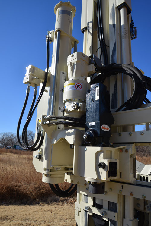Automatic drop hammer on 3126GT geotechnical drill includes a measuring marker