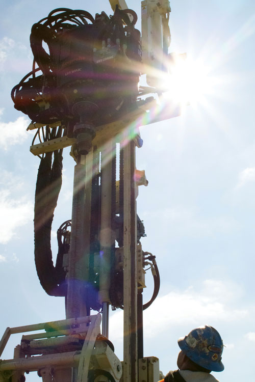 Switch from sonic drilling to high speed coring with option coring head along centerline.