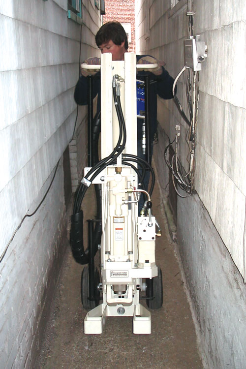 Efficiently access low clearing basements with the lightweight, compact 420M.