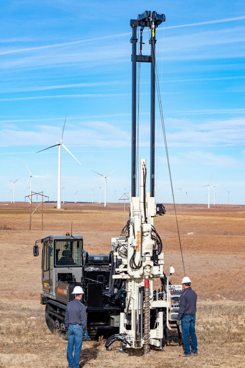3145GT on terramac crawler carrier efficiently tackles multiple borings on wind farm project