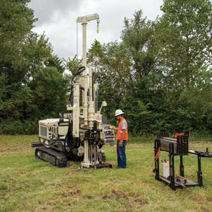7822DT rotary drilling rigs capability ensures stability for 15 tons of push during CPT