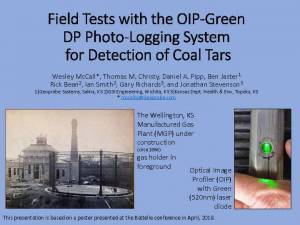 Field Tests with the OIP-Green DP Photo-Logging System for Detection of Coal Tars