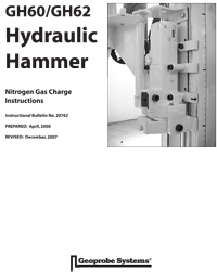 GH60/GH62 Hydraulic Hammer Nitrogen Gas Charge Instructions, Instructional Bulletin No. 20762