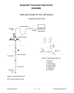 Pneumatic Slug Test (GW1600) Quick Start Guide