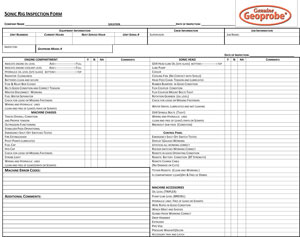 Sonic Rig Inspection Sheet (8140LC, 8140LS, 8150LS, 8250LS)