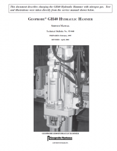 GH40 Hammer Nitrogen Gas Charge Instructions, excerpt from Technical Bulletin No. 95-040