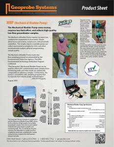 MBP (Mechanical Bladder Pump) Product Sheet