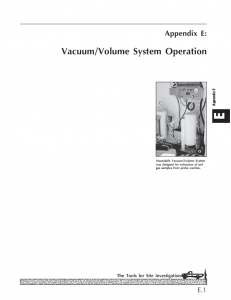 Vacuum/Volume System Operation Instructions