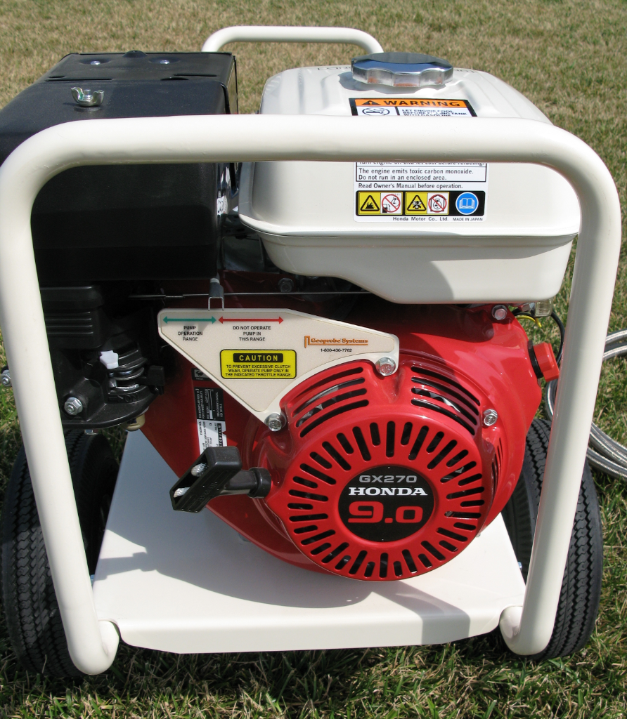 The GP800 is powered by a Honda 9.0 Hp gasoline engine providing up to 650 psi of pressure.